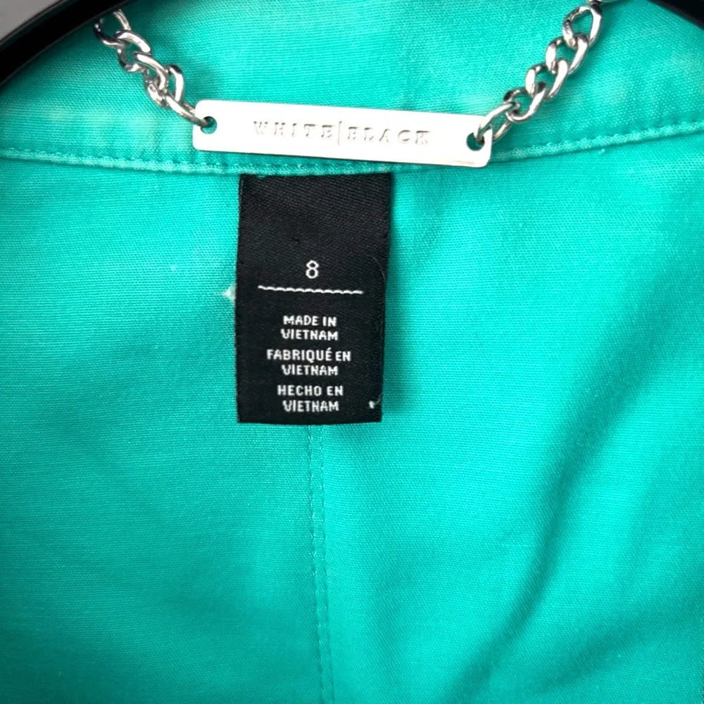 White House Black Market Green Swing Double Breasted Jacket SZ 8 Worn 1X - Picture 5 of 10